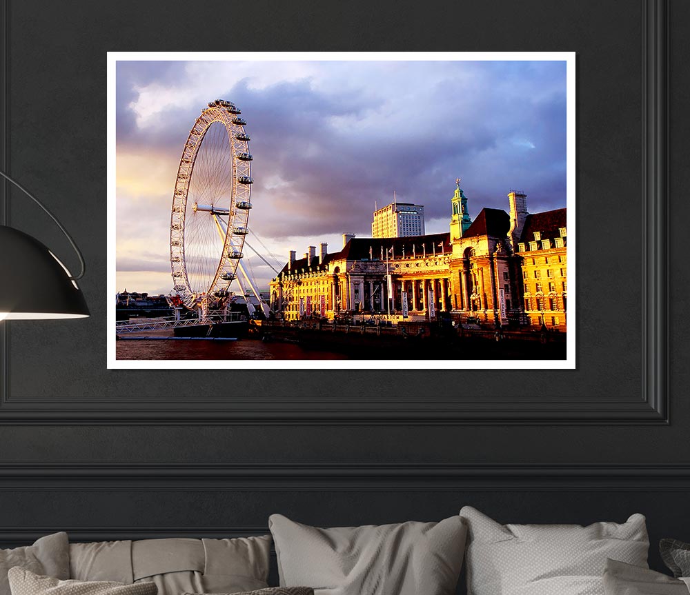 London Eye Morning Light Print Poster Wall Art