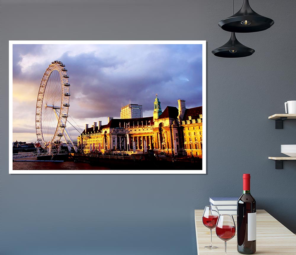 London Eye Morning Light Print Poster Wall Art