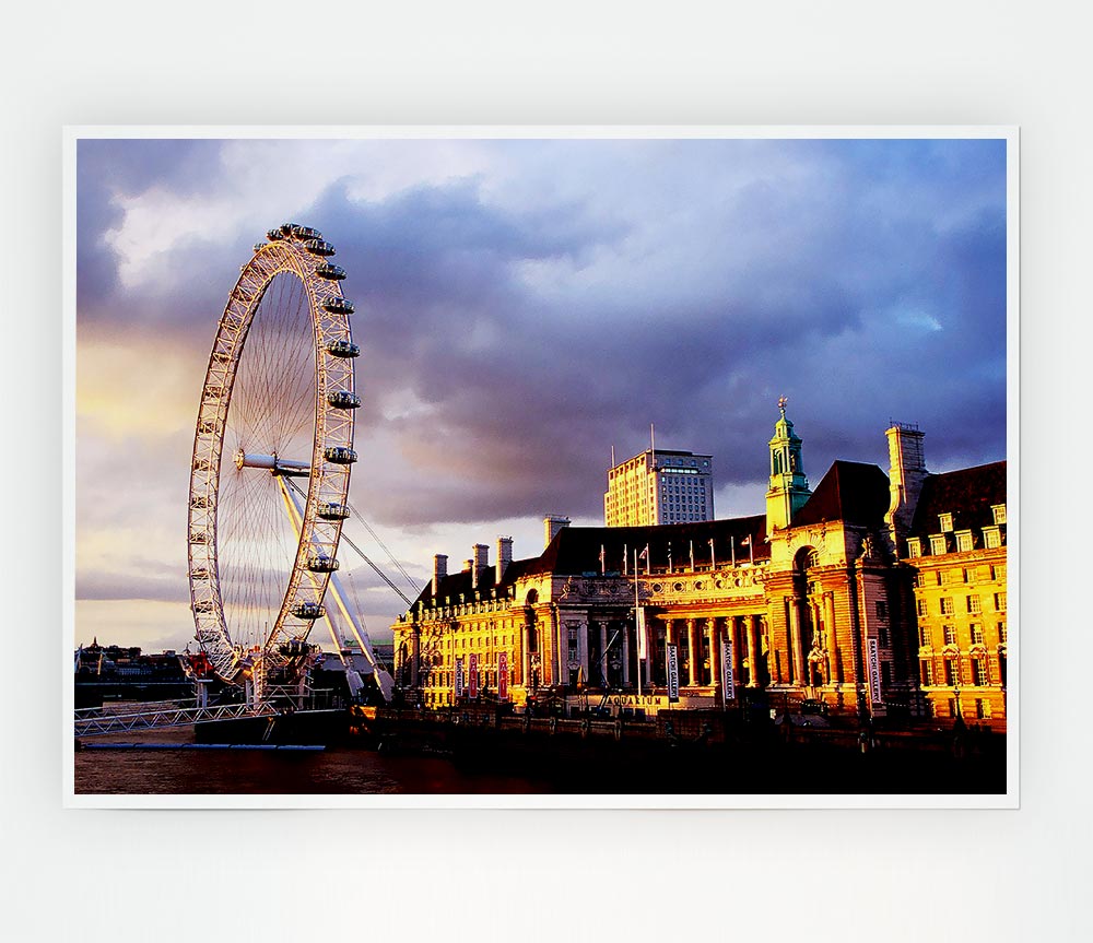 London Eye Morning Light Print Poster Wall Art