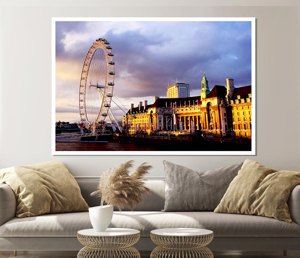 London Eye Morning Light Print Poster Wall Art