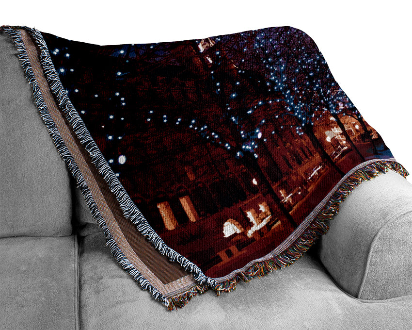 London Eye Night Lights Woven Blanket