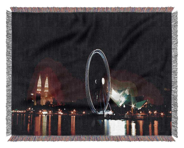 London Eye Over The Thames Woven Blanket