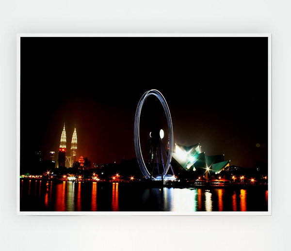 London Eye Over The Thames Print Poster Wall Art