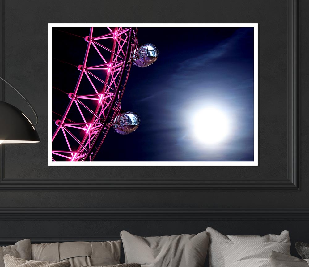 London Eye Pods In The Moonlight Print Poster Wall Art