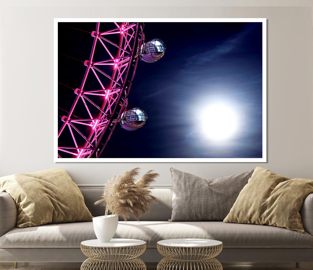 London Eye Pods In The Moonlight Print Poster Wall Art