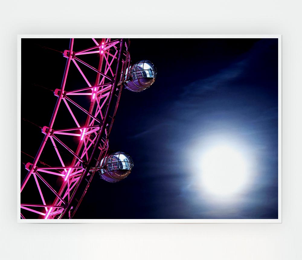 London Eye Pods In The Moonlight Print Poster Wall Art