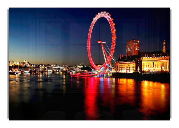 London Eye Rote Reflexionen