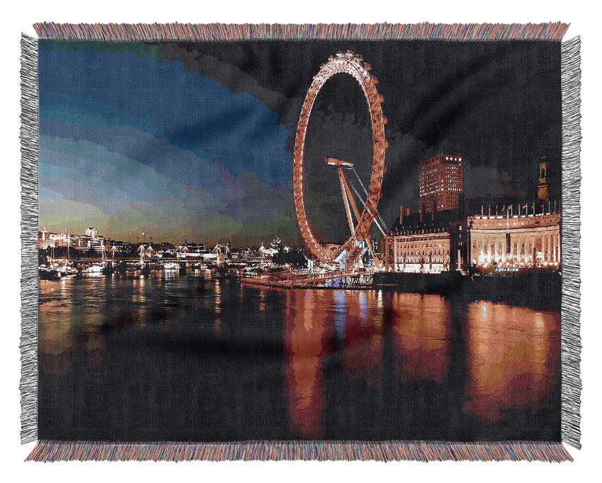 London Eye Red Reflections Woven Blanket