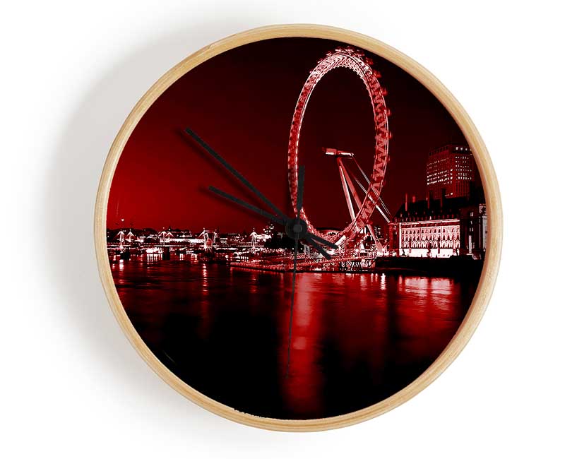 London Eye Red Clock - Wallart-Direct UK