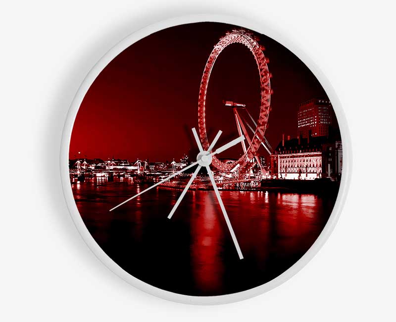 London Eye Red Clock - Wallart-Direct UK