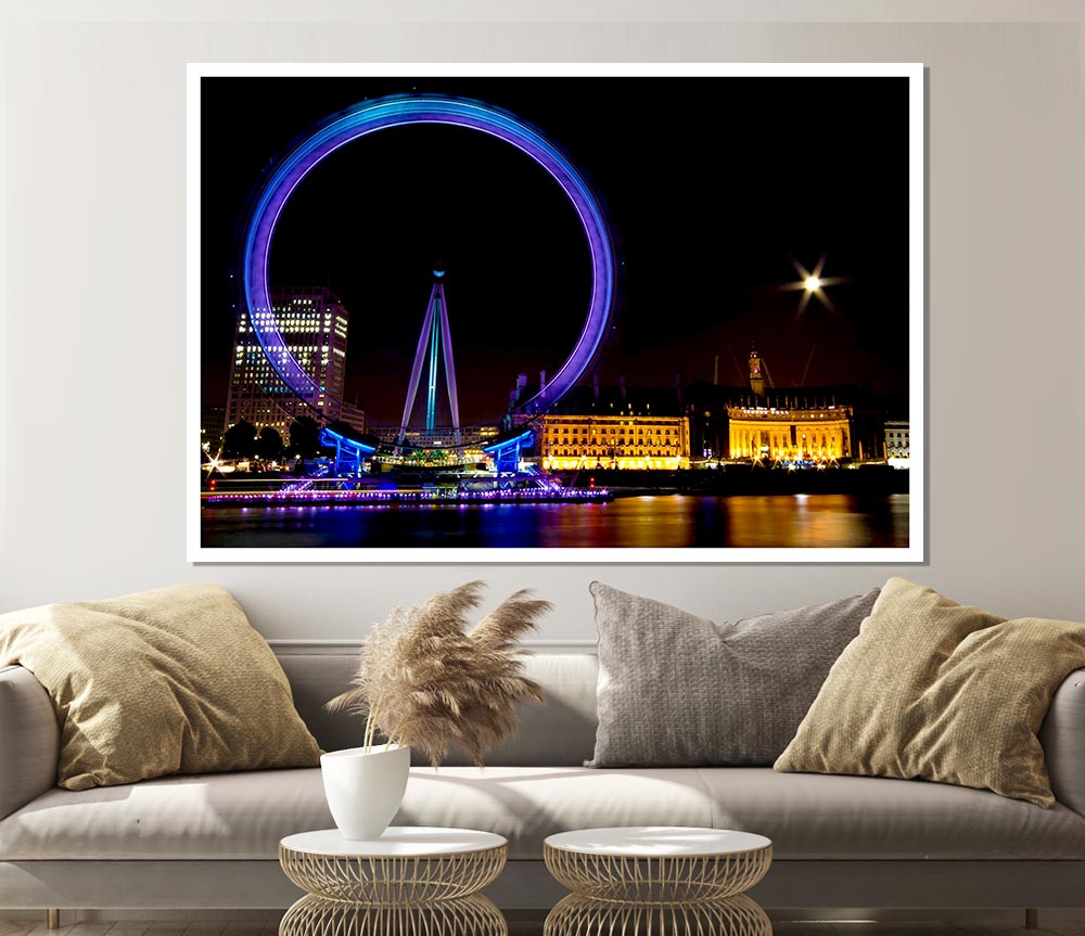 London Eye Speed Nights Print Poster Wall Art