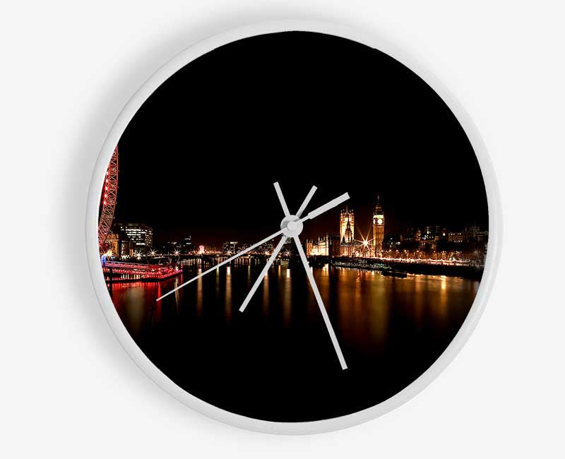 London Eye Red Water Reflections Clock - Wallart-Direct UK