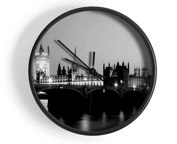 London Houses Of Parliament With Big Ben B n W Clock - Wallart-Direct UK