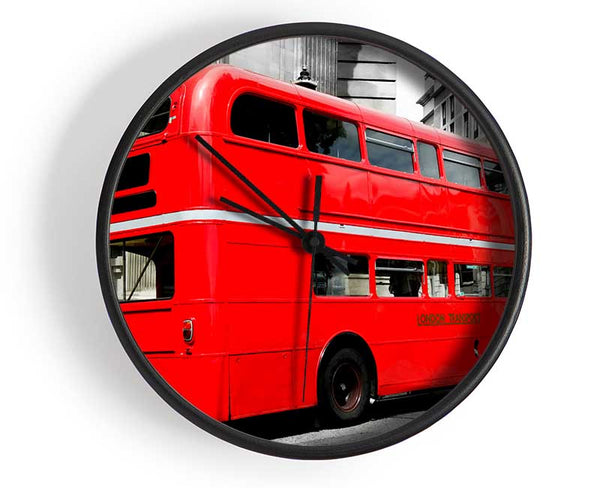 London Red Double Decker Bus Clock - Wallart-Direct UK