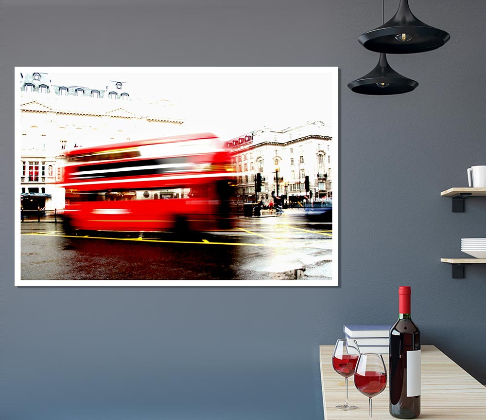 London Retro Red Bus Print Poster Wall Art