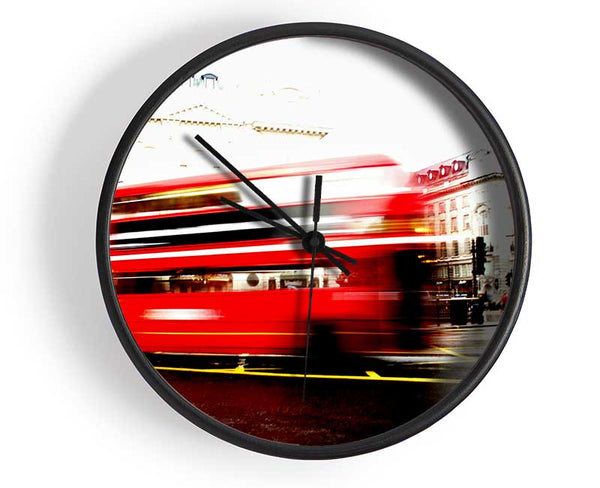 London Retro Red Bus Clock - Wallart-Direct UK