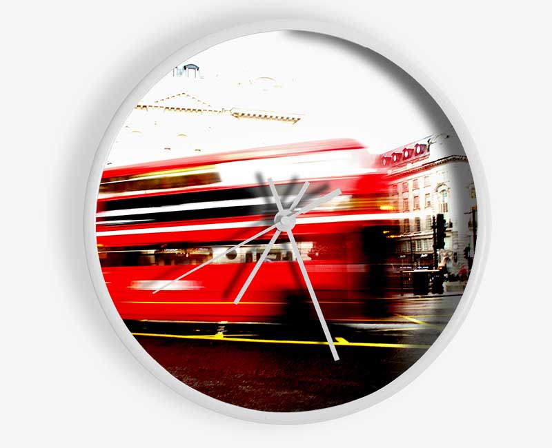 London Retro Red Bus Clock - Wallart-Direct UK