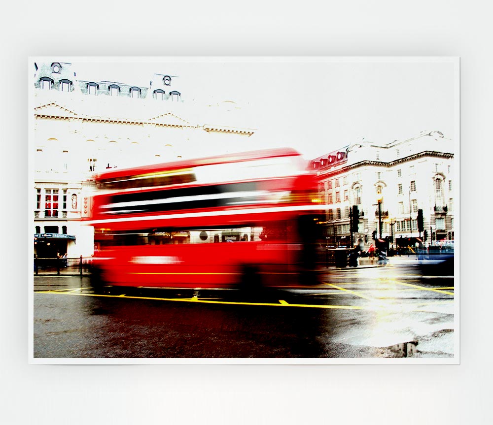 London Retro Red Bus Print Poster Wall Art