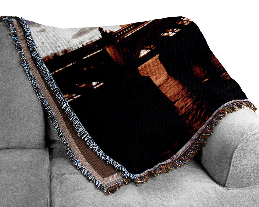 London Thames Reflections Woven Blanket