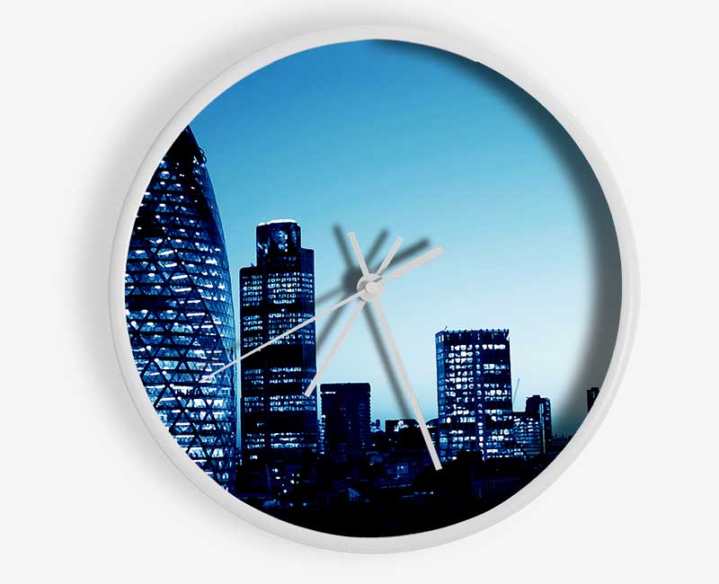 London The Gherkin Blue Cast Clock - Wallart-Direct UK