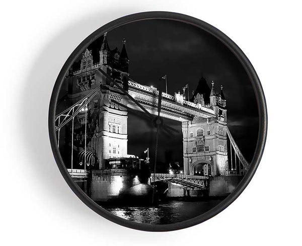 London Tower Bridge B n W Clock - Wallart-Direct UK