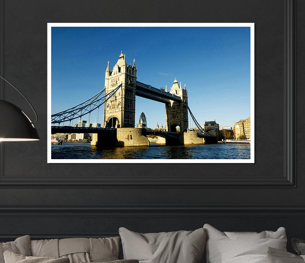 London Tower Bridge Blue Days Print Poster Wall Art