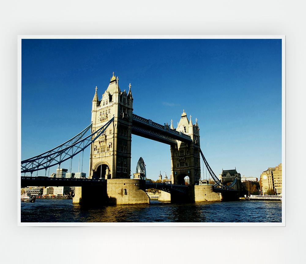 London Tower Bridge Blue Days Print Poster Wall Art