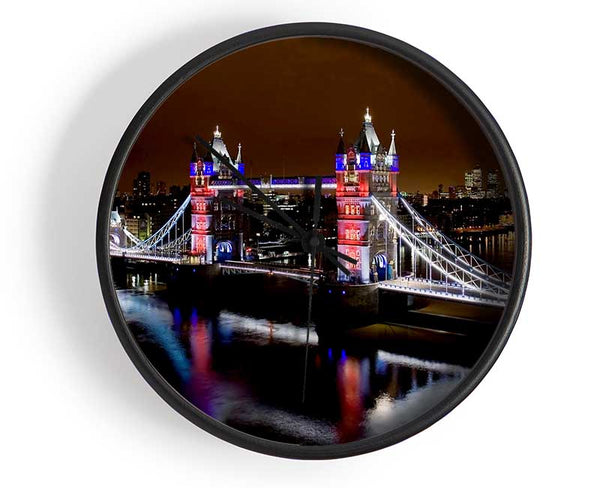 London Tower Bridge Lights Clock - Wallart-Direct UK