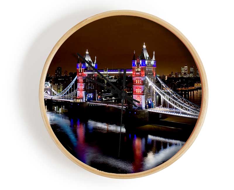 London Tower Bridge Lights Clock - Wallart-Direct UK