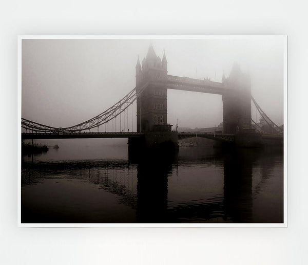 London Tower Bridge Mist Print Poster Wall Art