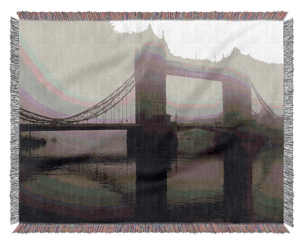 London Tower Bridge Mist Woven Blanket