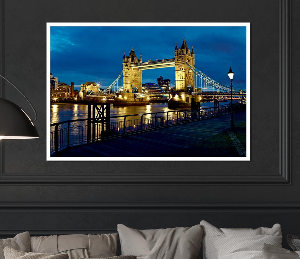 London Tower Bridge Nightlight Print Poster Wall Art