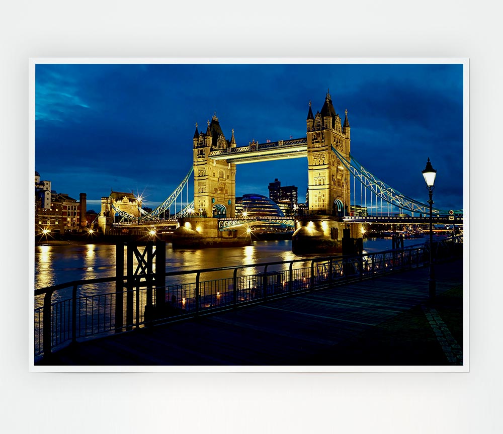 London Tower Bridge Nightlight Print Poster Wall Art