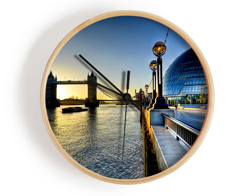 London Tower Bridge Sunset Clock - Wallart-Direct UK