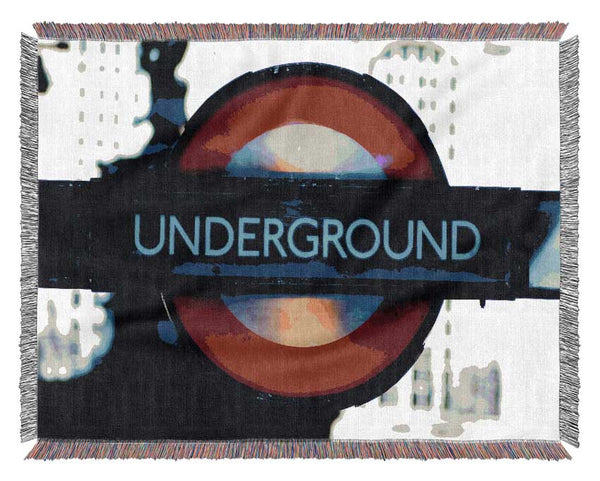 London Underground Sign Woven Blanket