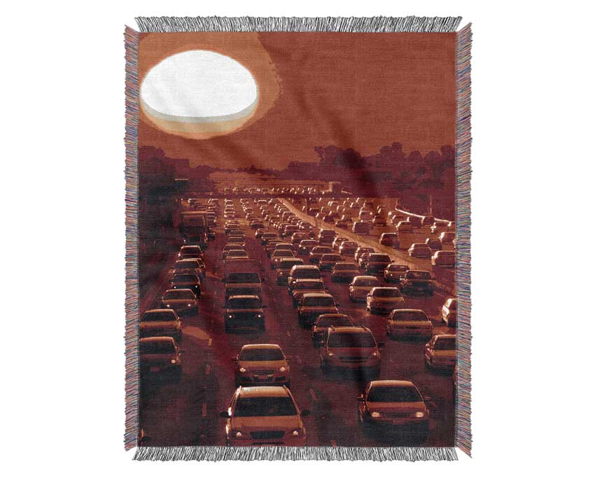 Los Angeles Highway Sun Blaze Woven Blanket