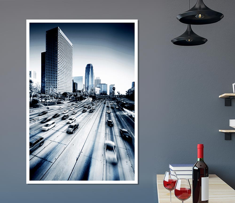 Los Angeles Highways Print Poster Wall Art