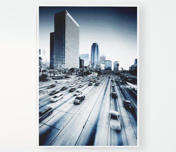 Los Angeles Highways Print Poster Wall Art