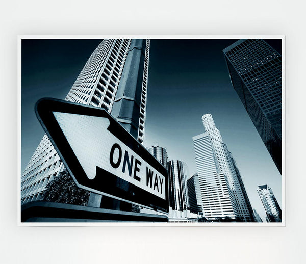 Los Angeles One Way Print Poster Wall Art