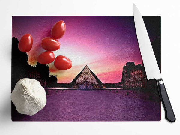 Louvre Museum At Sunset Glass Chopping Board