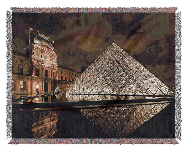 Louvre Museum Paris France Woven Blanket