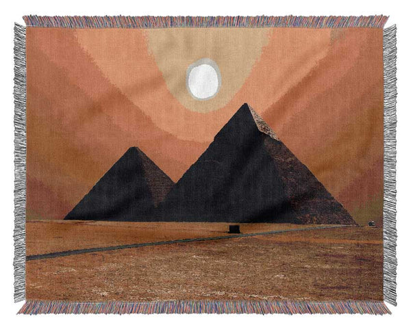 Magic Pyramids Giza Egypt Woven Blanket