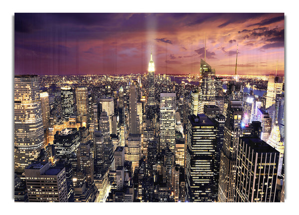 Manhattan Aerial View At Night