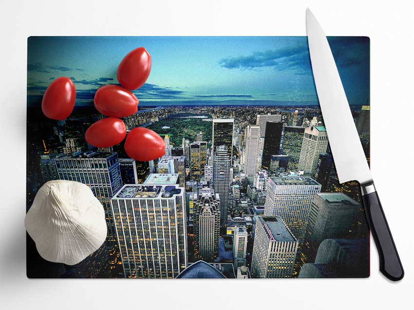 Manhattan New York Usa Glass Chopping Board