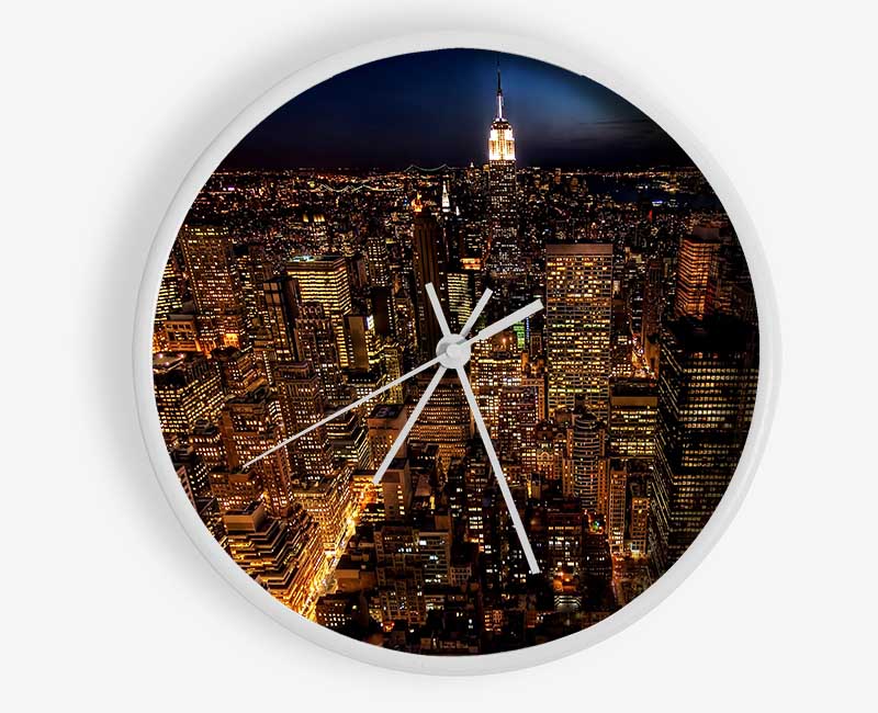 Manhattan Night Life Glow Clock - Wallart-Direct UK