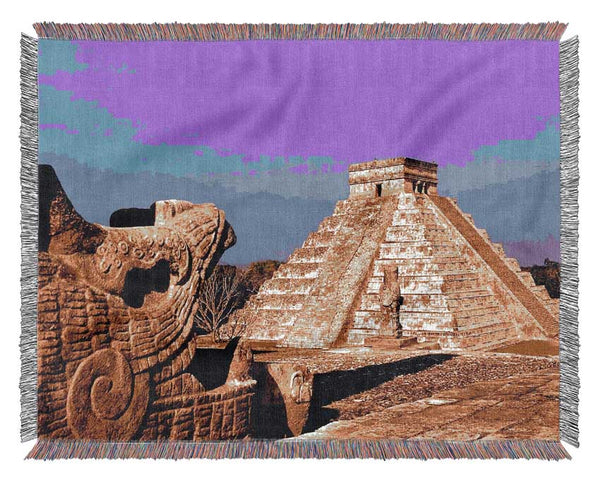 Mexico Pyramids Woven Blanket