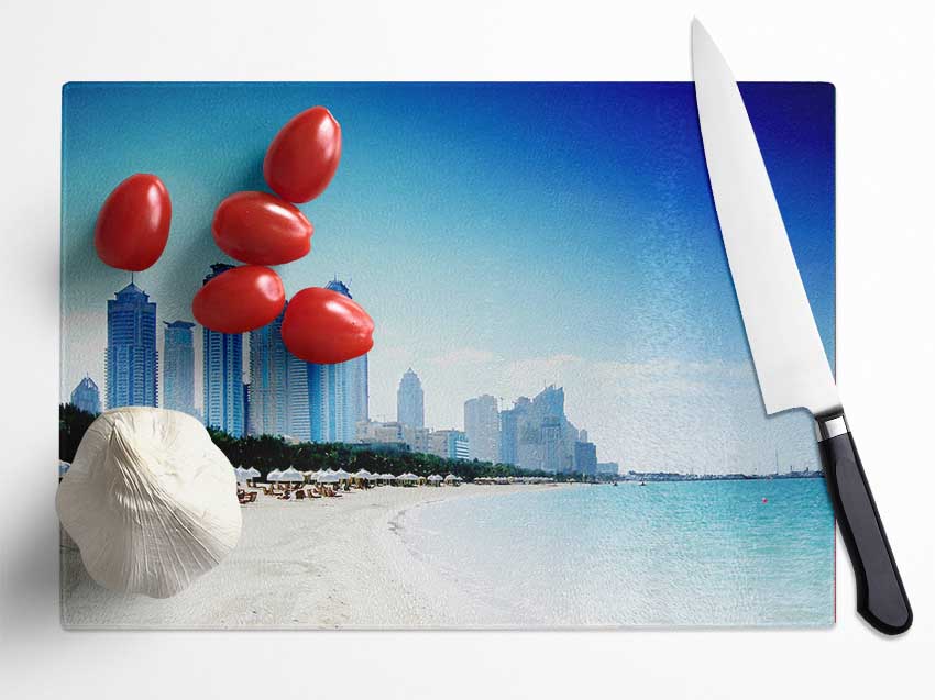 Miami Beach Glass Chopping Board