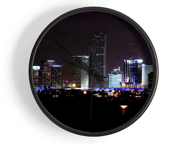 Miami City Lights Clock - Wallart-Direct UK