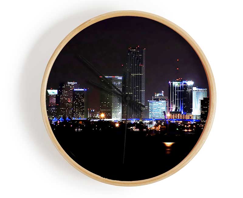 Miami City Lights Clock - Wallart-Direct UK