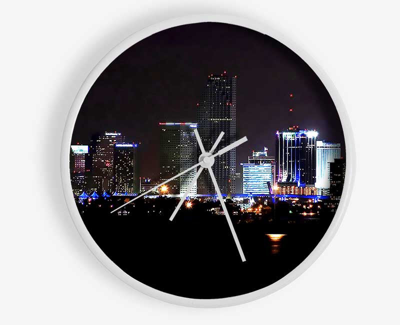 Miami City Lights Clock - Wallart-Direct UK